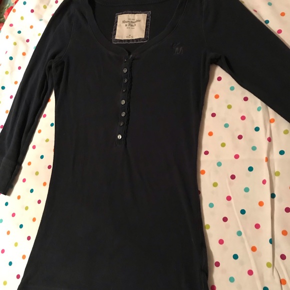 Navy blue 3/4 sleeve top from Abercrombie & Fitch - Picture 5 of 8